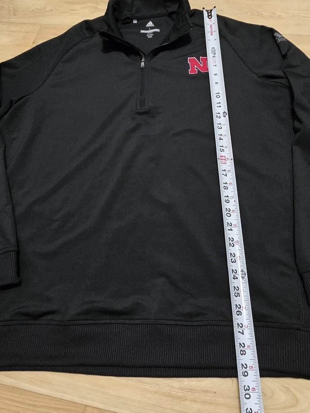 Adidas Golf Nebraska Cornhuskers 1/4 Zip Pullover Jacket, Men's Large, Black